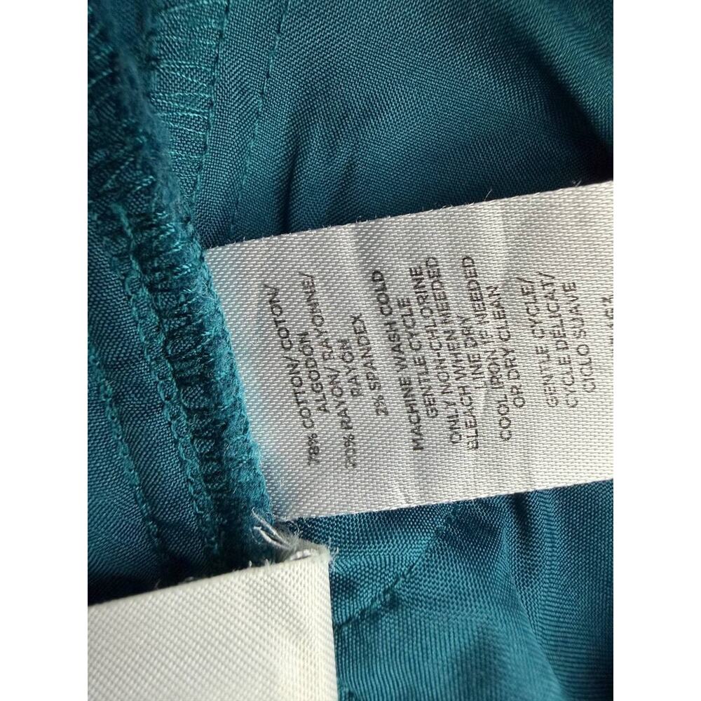 LOFT Julie Women’s Size 8 Teal Cotton Blend Straight Leg Ankle Pants - Picture 4 of 10